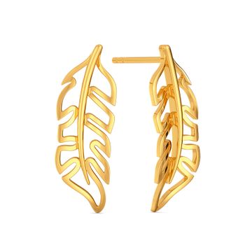 Fancy A Feather Gold Earrings
