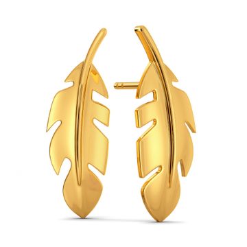 Feather Fantasies Gold Earrings