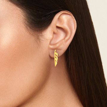 Flick A Feather Gold Earrings