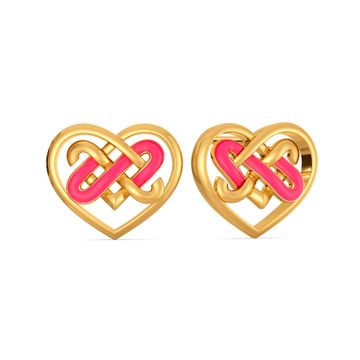 Fluoro Hearts Gold Earrings
