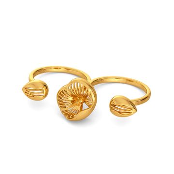 Floral Dew Gold Rings