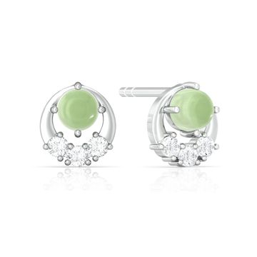 Green Sheen Diamond Earrings