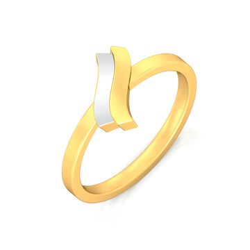 Twin Strokes Gold Rings