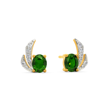 Green Spark Diamond Earrings