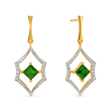 Green At Heart Diamond Earrings