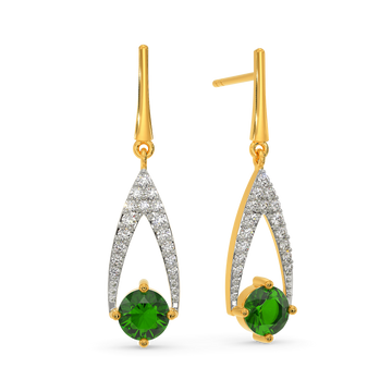 Green Gleam Diamond Earrings