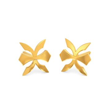 Onyx Veil Gold Earrings