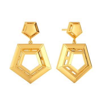 Polygon Play Gold Earrings