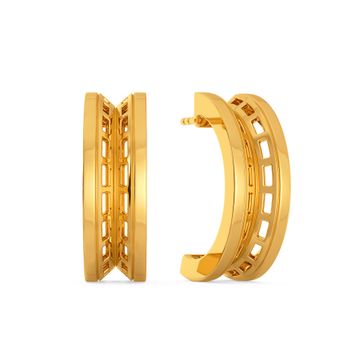 True to Tangent Gold Earrings