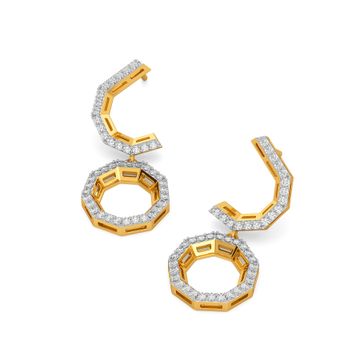 Playin it Polygon Diamond Earrings
