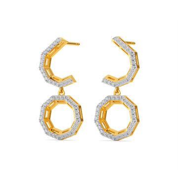 Playin it Polygon Diamond Earrings
