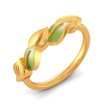 Leaf Lance Gold Rings