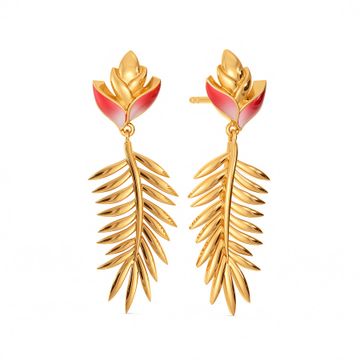 Fern N Floral Gold Earrings