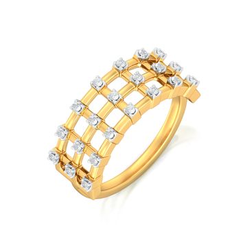 Checkered Bling Diamond Rings