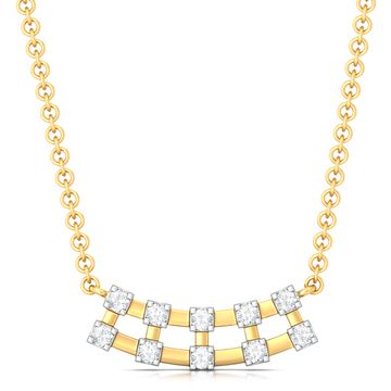 Checkered Bling Diamond Necklaces