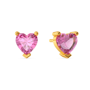 Rose Heart Gemstone Earrings