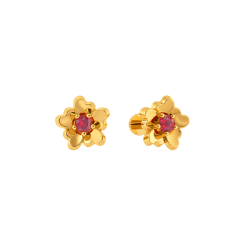 Ruby Petal Cascade Gemstone Earrings