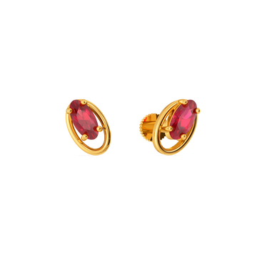 Crimson Teardance Gemstone Earrings
