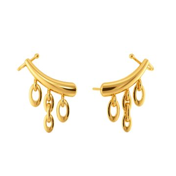 Punk Connect Gold Earrings