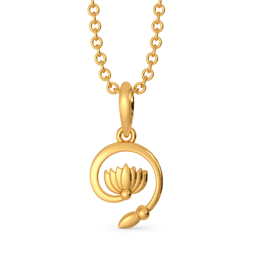 Lotus Paisley Gold Pendants