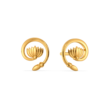 Lotus Paisley Gold Earrings