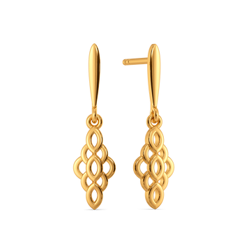 Golden Lattice Gold Earrings