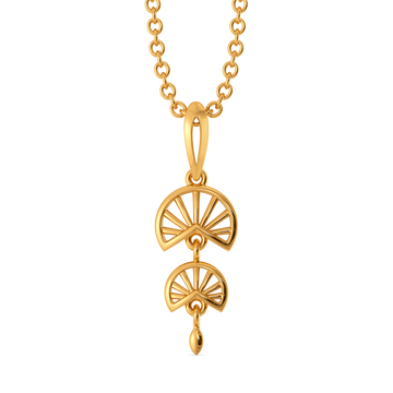 Sunwheel Leaf Dance Gold Pendants