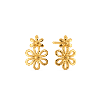 Inverse Bloom  Gold Earrings