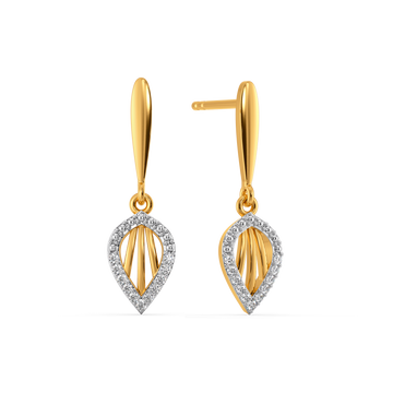 Leaf Lattice  Diamond Earrings