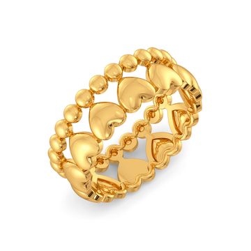 Disco Hearts Gold Rings