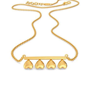 Disco Hearts Gold Necklaces