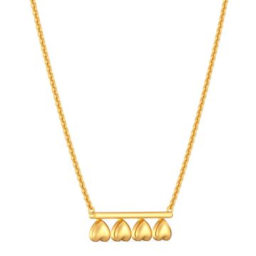 Disco Hearts Gold Necklaces