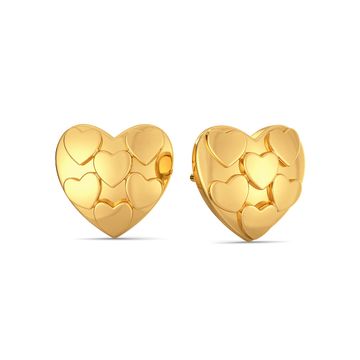 Club of Hearts Gold Earrings