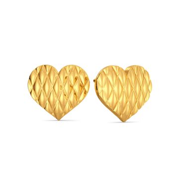 Heart Stripe Gold Earrings