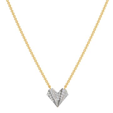 Pleated Hearts Diamond Necklaces