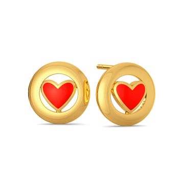 Circle of Hearts Gold Earrings
