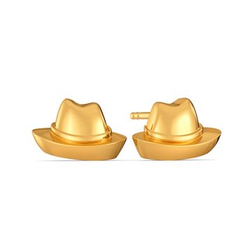 Fedora Finesse Gold Earrings