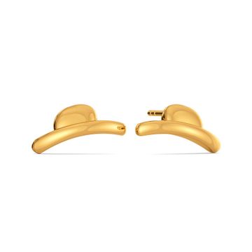Playful Hats Gold Stud Earring
