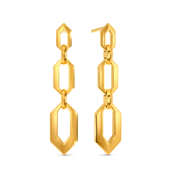 Chains In Hexa Gold Earrings
