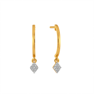 Rhomb Sparkle  Diamond Earrings