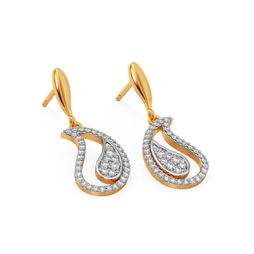 Swirling in Paisleys Diamond Earrings