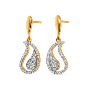 Swirling in Paisleys Diamond Earrings