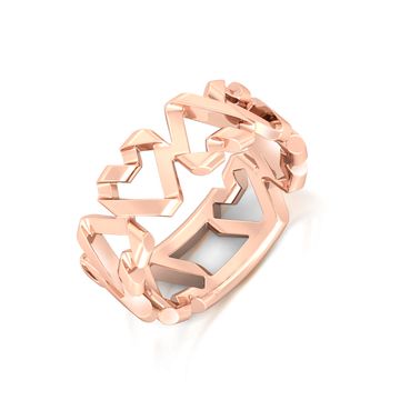 Origami Heart Gold Rings