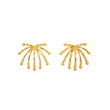 Beaded Fantasy Gold Earrings