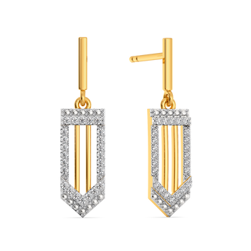 Stripe Bling Diamond Earrings