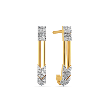 Stripe Bling Diamond Earrings