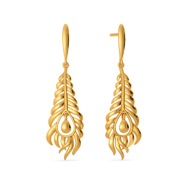 Drift Feather Gold Earrings