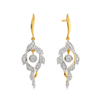 Golden Quill Diamond Earrings