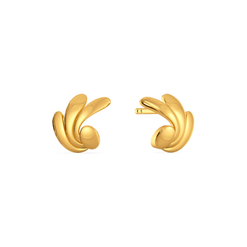 Plume Curve Gold Earrings