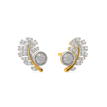 Skylark Feather Diamond Earrings